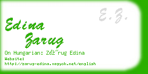 edina zarug business card